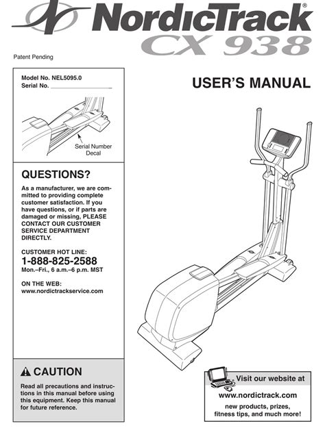 nordictrack cx 938 parts pdf manual